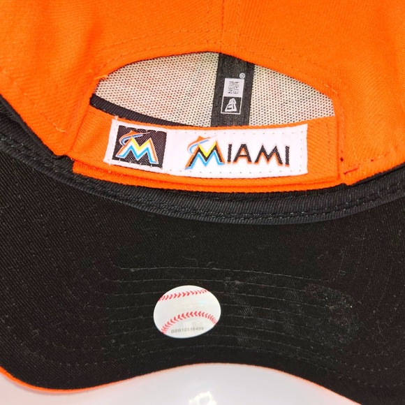 New Era Miami Marlins 9FORTY Adjustable Hat Orange MLB Baseball Cap Strapback - Picture 6 of 7